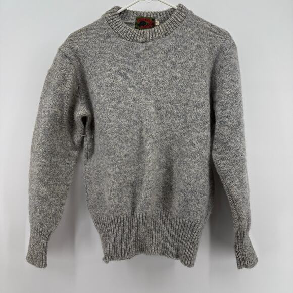 BOSTON TRADERS Pullover Sweater Womens Medium Grey Pure Wool Long Sleeve - Picture 1 of 9